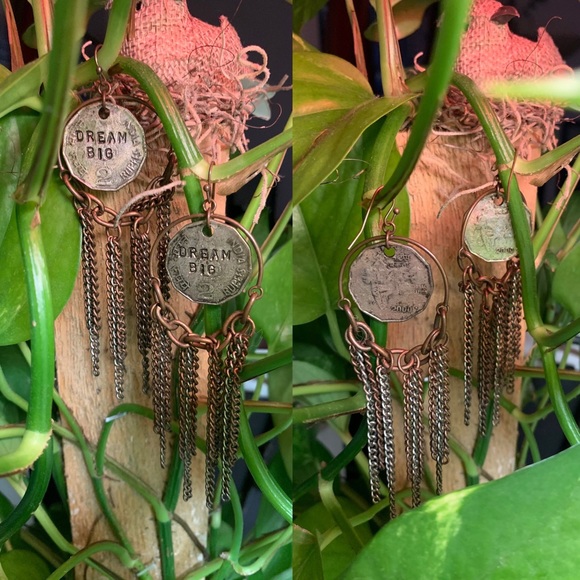 Chandelier Coin Earrings, “DREAM BIG”. - Picture 6 of 9